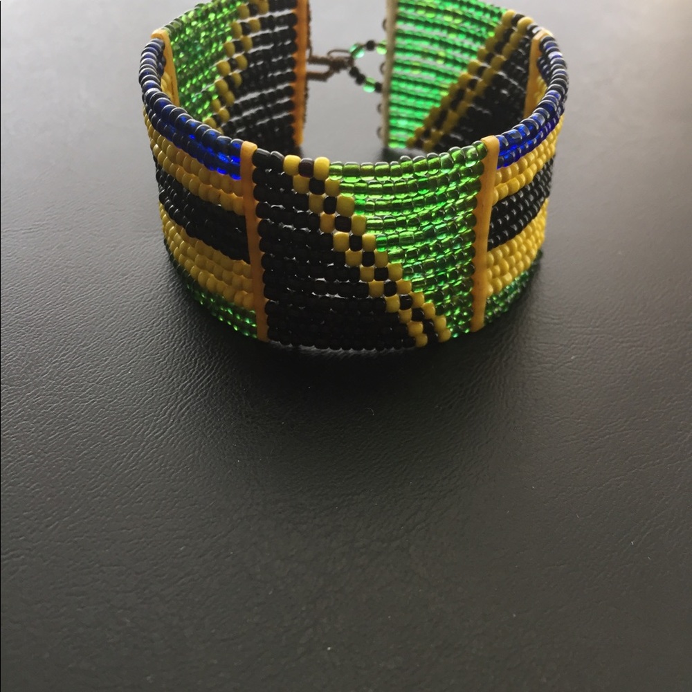 Handmade African beaded Cuff bracelet